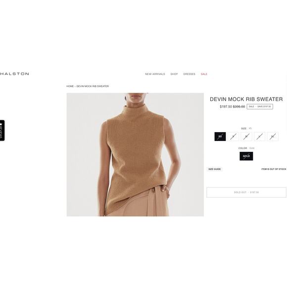 Halston hundred percent extra fine merino wool Sz XS - S Camel Brown Mocha Latte - Picture 9 of 9